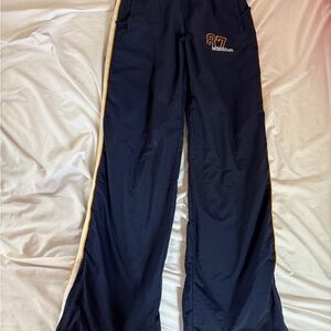Navy Track Pants with Yellow Trim